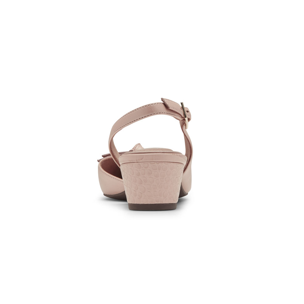 Rockport Klackar Skor Dam Rosa - Total Motion Gracie Bow Slingback - TUNDE6734